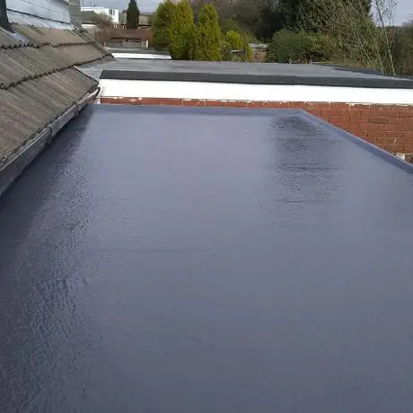 completed fibreglass flat roof